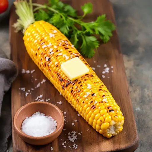 Air Fryer Corn on the Cob styled food shot