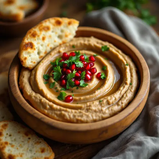 Baba Ghanoush styled food shot