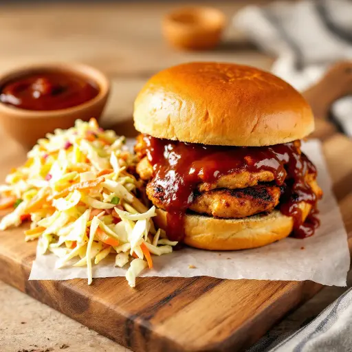 BBQ Chicken Sandwiches styled food shot