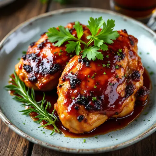 BBQ Chicken Thighs styled food shot