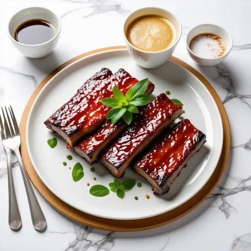 BBQ Pork Ribs styled food shot