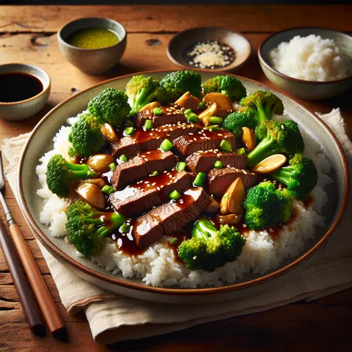 Beef and Broccoli styled food shot