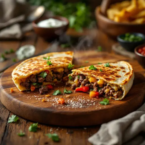 Beef Fajita Quesadillas styled food shot