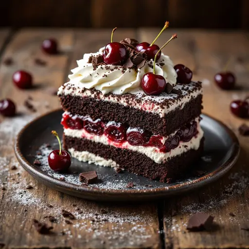 Black Forest Cake styled food shot