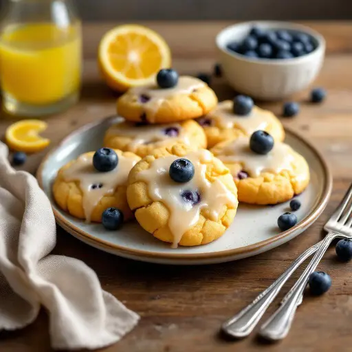 Blueberry Lemonade Cookies styled food shot