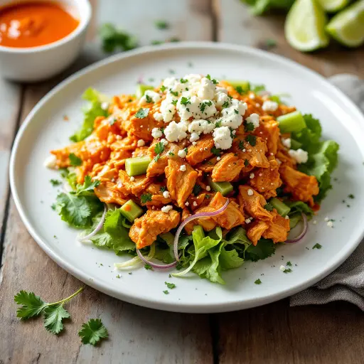 Buffalo Chicken Salad styled food shot