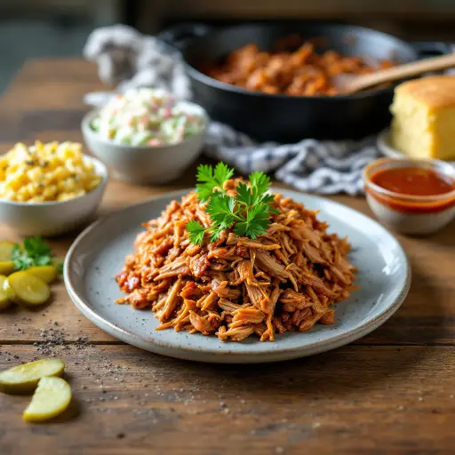 Carolina-Style Pulled Pork styled food shot