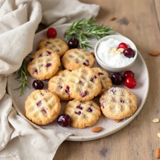 Cherry Almond Cookies styled food shot