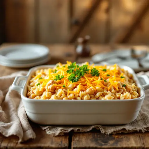 Chicken and Rice Casserole styled food shot