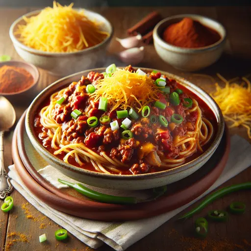 Cincinnati Chili styled food shot