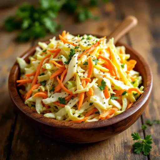 Classic Creamy Coleslaw styled food shot
