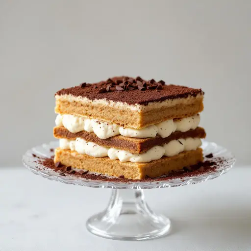 Classic Italian Tiramisu styled food shot