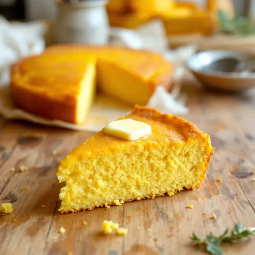 Classic Southern Cornbread styled food shot