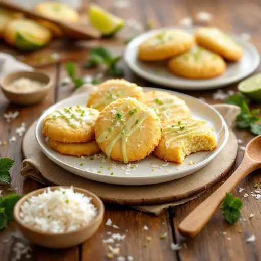 Coconut Lime Sugar Cookies styled food shot