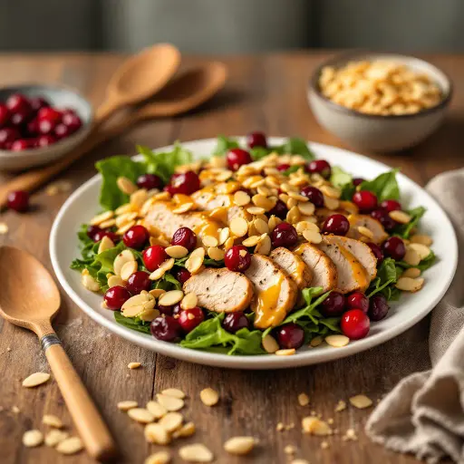 Cranberry Almond Chicken Salad styled food shot