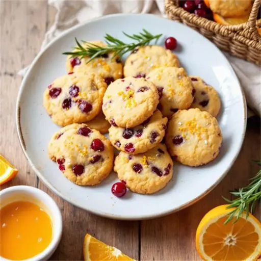 Cranberry Orange Cookies styled food shot