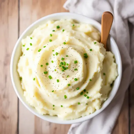 Creamy Garlic Mashed Potatoes styled food shot