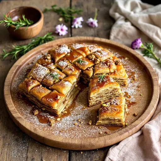 Easy Homemade Baklava styled food shot