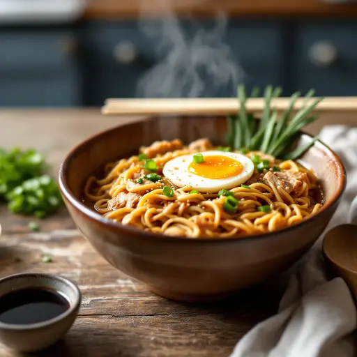 Easy Homemade Chicken Ramen styled food shot