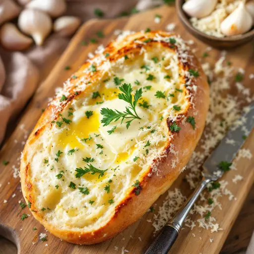 Garlic Bread styled food shot