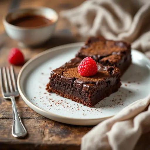 Gluten-Free Brownies with Almond Flour styled food shot