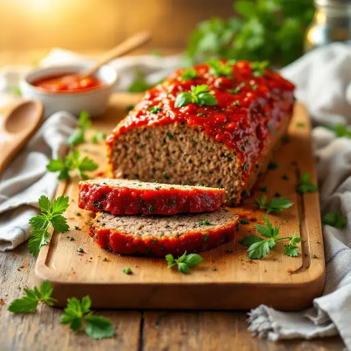 Gluten-Free Italian Herb Meatloaf styled food shot