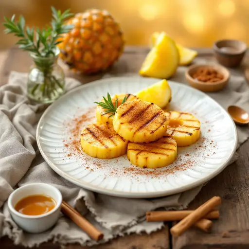 Grilled Pineapple with Cinnamon styled food shot