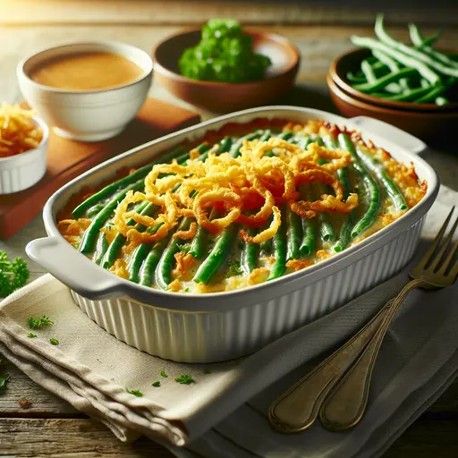 Holiday Green Bean Casserole styled food shot