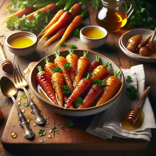 Honey Glazed Carrots styled food shot