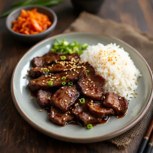 Korean Bulgogi styled food shot