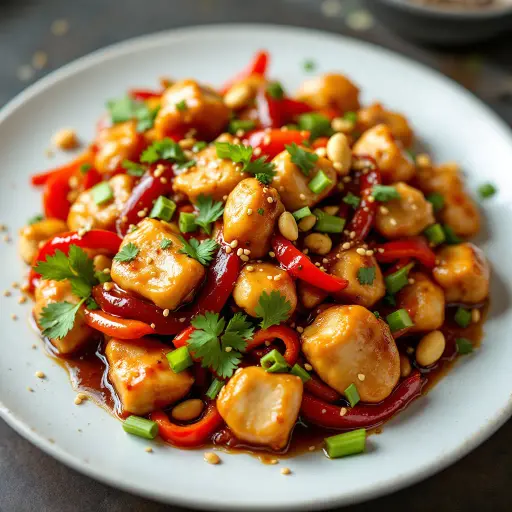 Kung Pao Chicken styled food shot