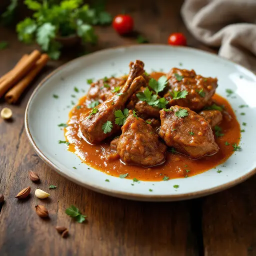 Lamb Rogan Josh styled food shot