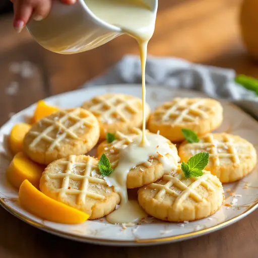 Mango Coconut Bliss Cookies styled food shot