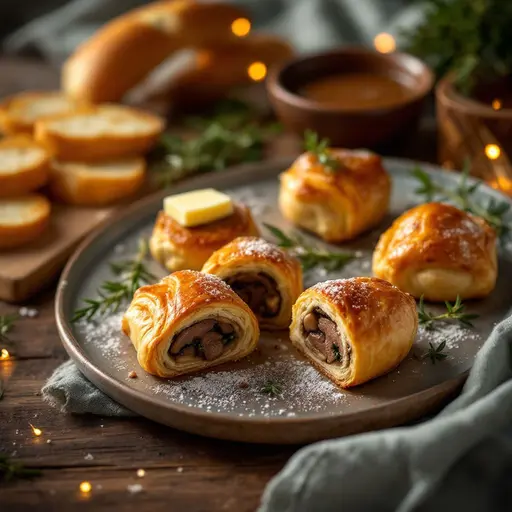 Mini Beef Wellington Bites styled food shot