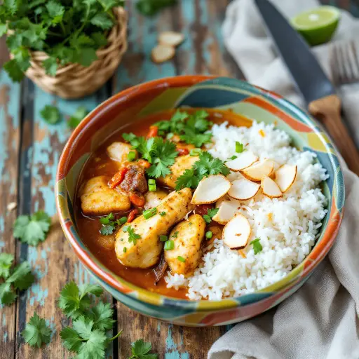 Moqueca (Brazilian Fish Stew) styled food shot