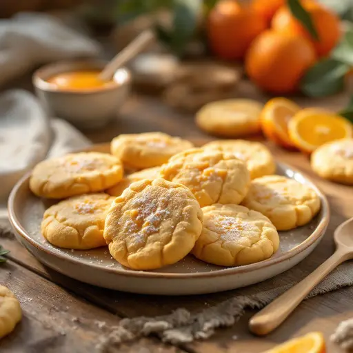 Orange Creamsicle Cookies styled food shot