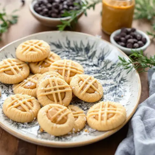 Peanut Butter Tagalongs styled food shot