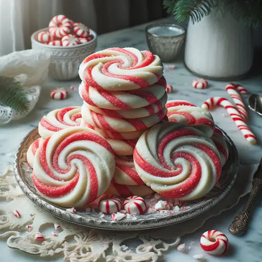 Peppermint Twist Cookies styled food shot