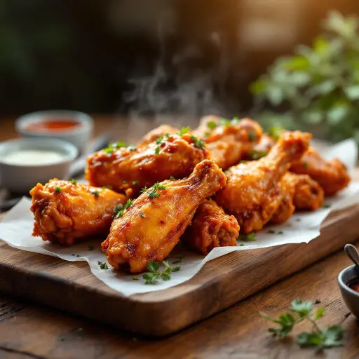 Perfect Smoked Chicken Wings with Crispy Skin styled food shot