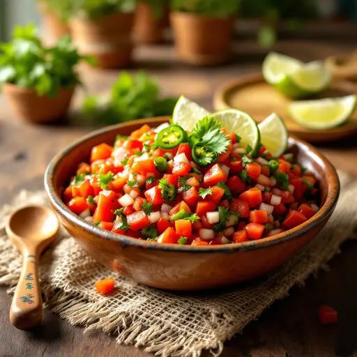 Pico de Gallo styled food shot