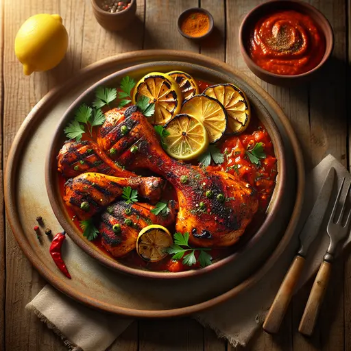 Piri Piri Chicken styled food shot