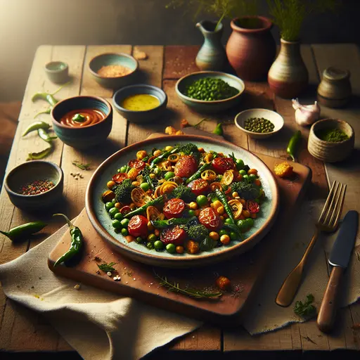 Pisto (Spanish Ratatouille) styled food shot