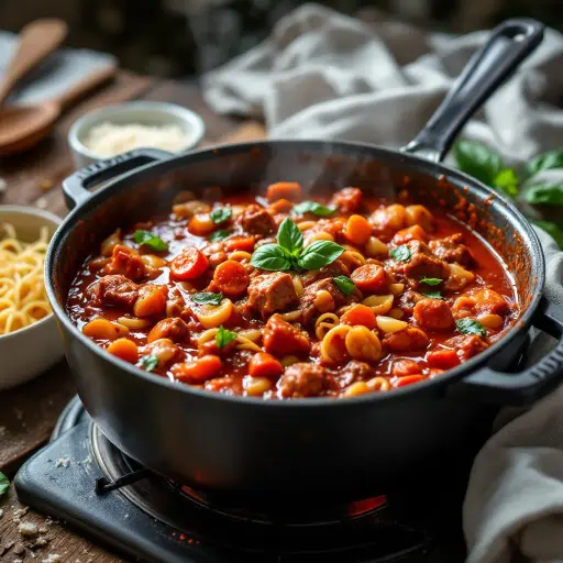 Pork Butt Bolognese Sauce styled food shot