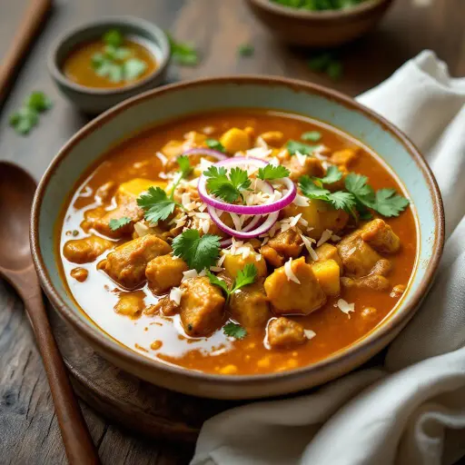 Pork Butt Curry with Coconut Milk styled food shot