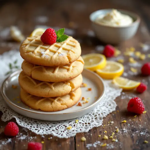 Raspberry Lemonade Cookies styled food shot