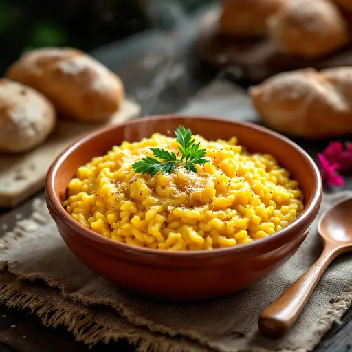 Risotto alla Milanese styled food shot