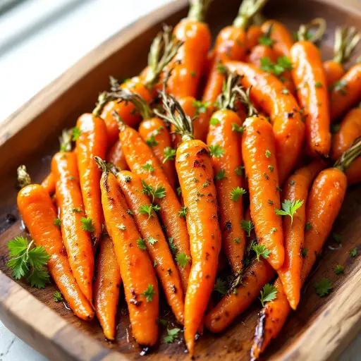 Roasted Honey-Glazed Carrots styled food shot