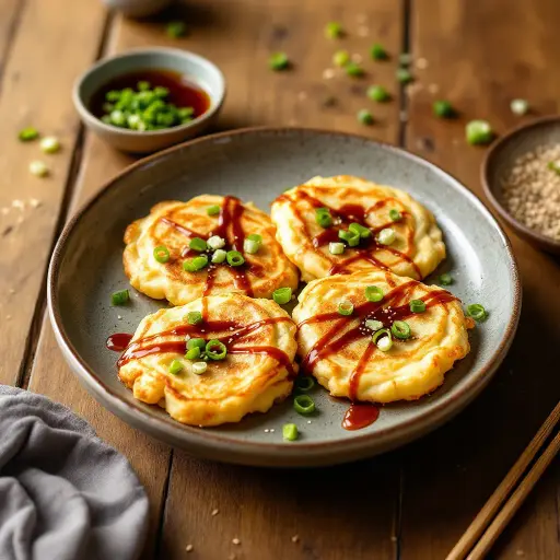 Scallion Pancakes styled food shot