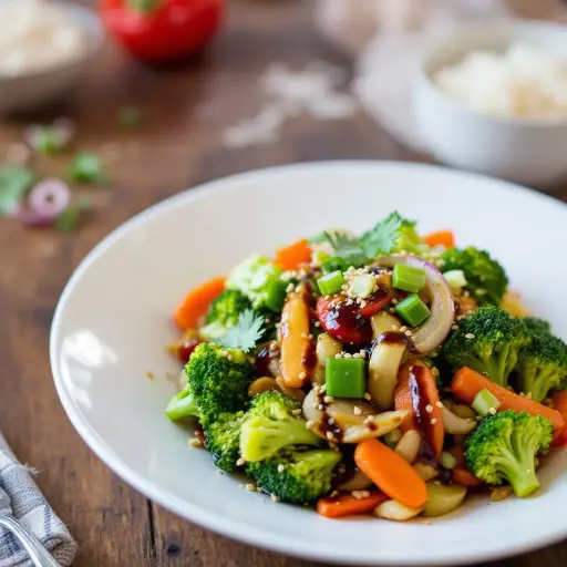 Seven-Minute Supper: Veggie Stir-Fry styled food shot