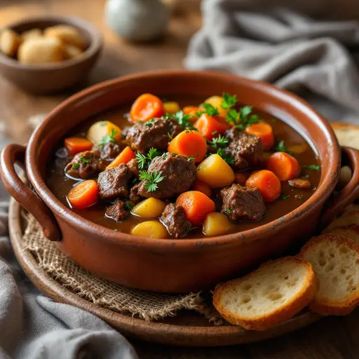 Slow Cooker Beef Stew styled food shot